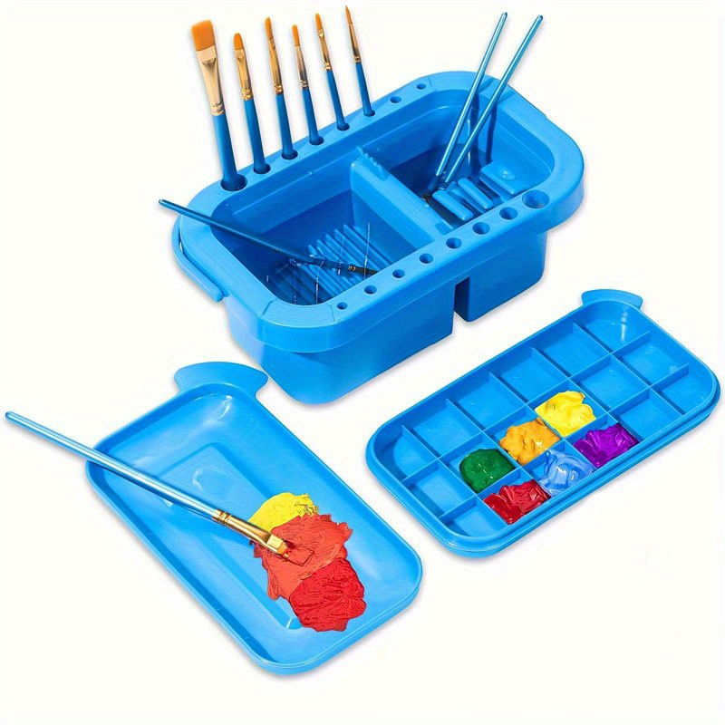 Gouache Paint Set - 3-in-1 Paint Brush Cleaner Basin with
