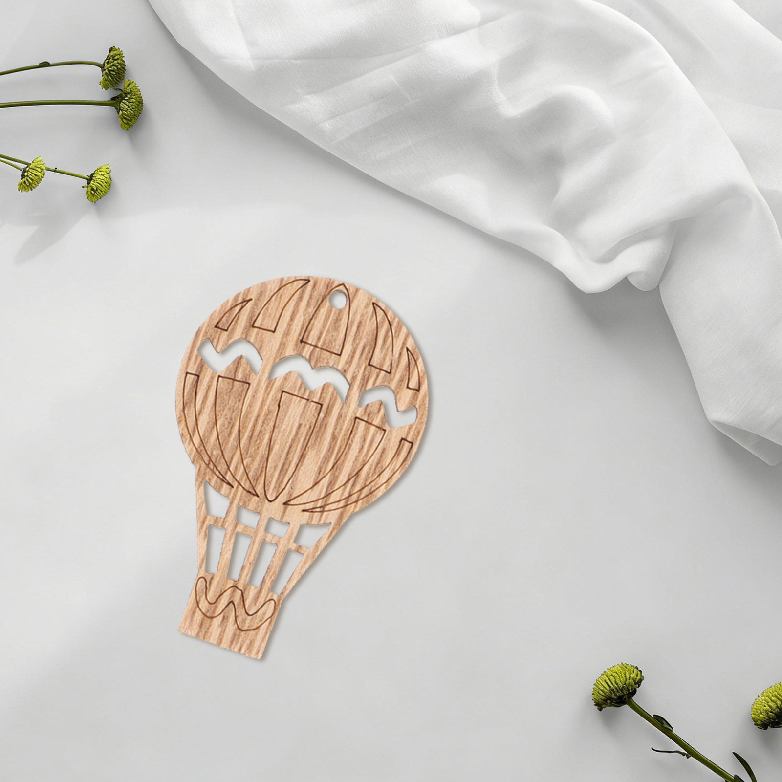 Art And Craft For Nursery - 10Pcs Wooden Hot Air Balloon Wood