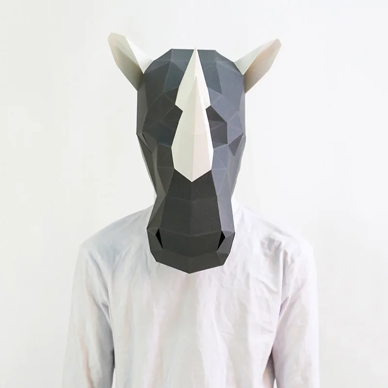 Rhinoceros Adult Head Mask Pap - đánh giá và giá Art Craft Cardboard