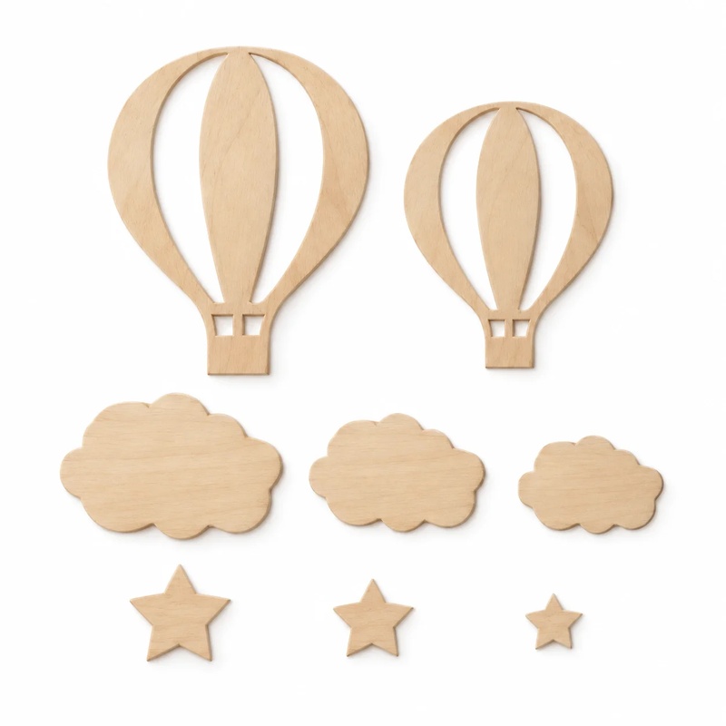13-Piece Wooden Hot Air Balloo - đánh giá và giá Art And Craft For Nursery