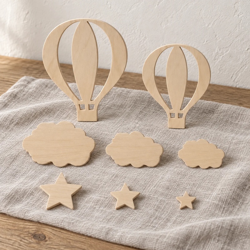 13-Piece Wooden Hot Air Balloo - đánh giá và giá Art And Craft For Nursery