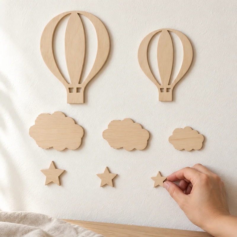 13-Piece Wooden Hot Air Balloo - đánh giá và giá Art And Craft For Nursery