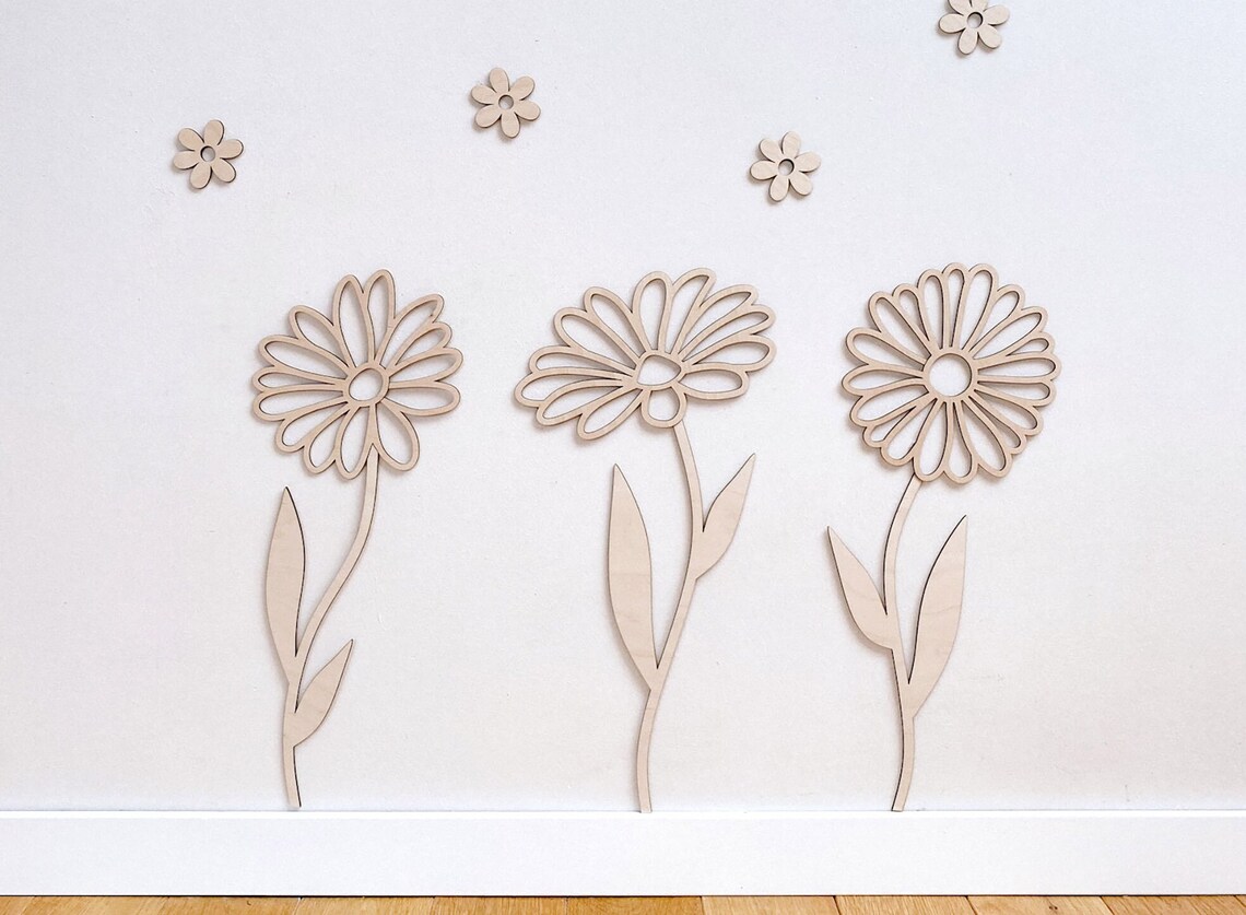 Wooden Flowers Wall Decor, Wil - đánh giá và giá Art And Craft For Nursery