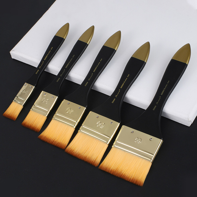 5 Sizes Flat Paint Brushes,Nyl - đánh giá và giá Gouache Paint Set