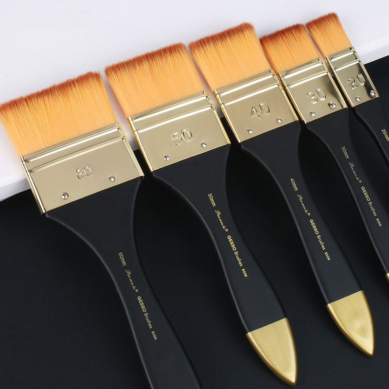5 Sizes Flat Paint Brushes,Nyl - đánh giá và giá Gouache Paint Set